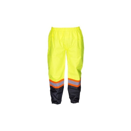 Sas Safety Hi-Visibility Rain Pants, 100% Polyester 300 Denier Oxford PU Coated Waterproof Material, Size XL SA690-1909